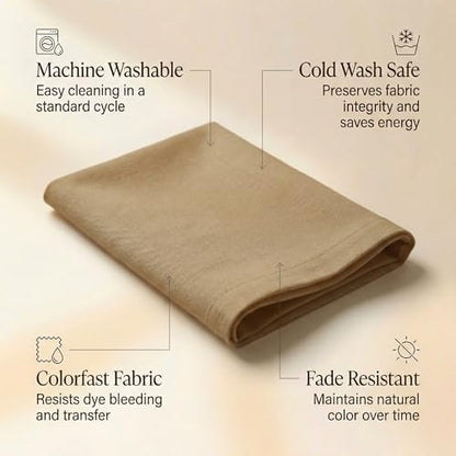 Accent Home 100% Cotton Napkins, Delicate Cloth Napkins for Dinners | 100% Pure Cotton Napkins, Economy Pack, Multi Purpose Use, Machine Washable, Cotton - color: 35 - Brown - Twill, size: 18" x 18" (Set of 6)