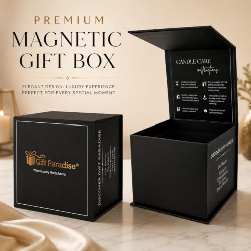 Butterscotch Bourbon Candle – 7 oz Soy Wax Wood Wick with Magnetic Gift Box, Warm Caramel Vanilla Bourbon Scent, Cozy Dessert for Home Décor, Relaxation, Fall Gifts & Housewarming