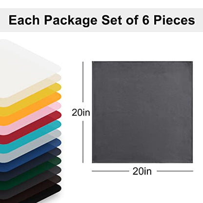 Cloth Napkins Set of 6, 20 x 20 Inch, Washable Grey Dinner Napkins with Hemmed Edges for Restaurant, Wedding and Holiday - color: Dark Grey, size: 20" x 20" (Set of 6)