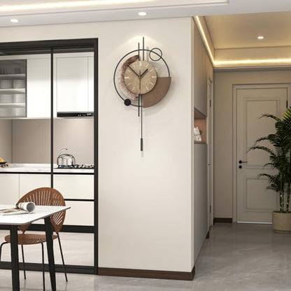FLEBLE Large Wall Clock Decorative Modern Wall Clocks with Pendulum Silent | Analog Battery Operated Quality Quartz Clock for Living Room,Kitchen,Home,Farmhouse,Bedroom,Classroom Wall Decor,12.6*24inch - size: 12.6*24inch