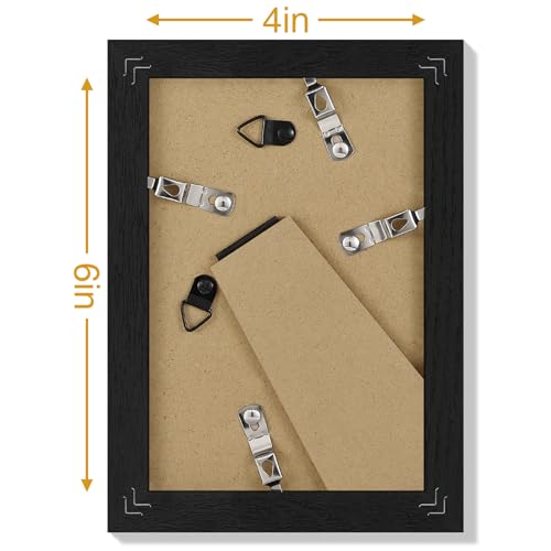 Vittanly 4x6 Picture Frames Set of 12, Wall & Tabletop, Black&Brown&White | Display Pictures 3.5x5 with Mat or 4x6 without Mat, Small Photo Frames, Engineered Wood with Shatter Resistant Plexiglass - color: Black&Brown&White, size: 4x6