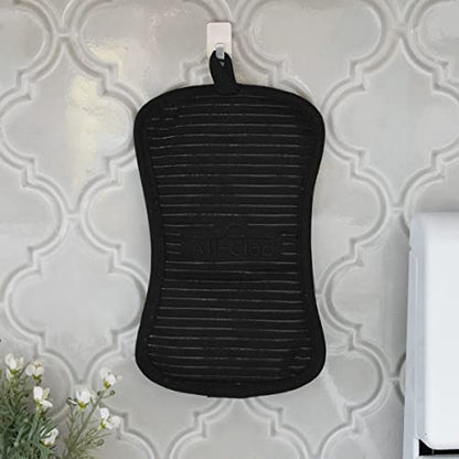 All-Clad Premium Pot Holder & Hot Pad: Heat Resistant to 500 Degrees - 100% Cotton, 10"x6.25" Hot Pad for Kitchen and Barbeque, (1-Pack), Black - color: Black, size: 1 Pack