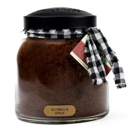A Cheerful Giver - Nutmeg & Spice - 34oz Papa Scented Candle Jar with Lid - Keepers of The Light - 155 Hours of Burn Time, Gift for Women, Brown - size: 34 oz, style: Nutmeg & Spice