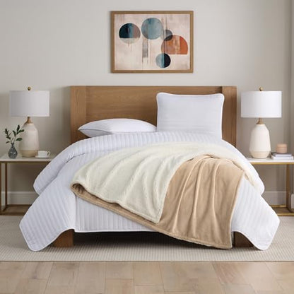 Arkwright Sherpa Fleece Throw Blanket - Plush Fluffy Warm Reversible Soft Sherpa Throw Blanket for Home, Couch, Sofa, Bed, Camping and Travel, 108x90 in, King, Tan - color: Irish Cream Tan, size: King (104x90) Pack of 1