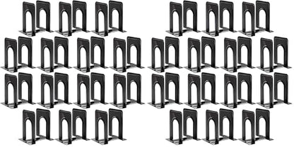 Happyhapi 14 Pair Book Ends for Shelves, 28 Pcs Metal Bookends Book Holder for Shelf, Heavy Book Stopper for Desk, Simple Library Office Home Bookend, 4.9 x 5.7 x 6.5 in, Black (Pack of 2) - size: 14 pairs (Pack of 2)