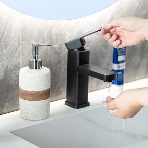 Ceramic Hand Soap Dispenser for Kitchen and Bathroom, Pump Bottle | Refillable Shampoo and Conditioner Dispenser | Lotion and Body Wash Dispenser with Stainless Steel Pump, Funnel, 12OZ White - color: White and White, size: 1xSoap Dispenser