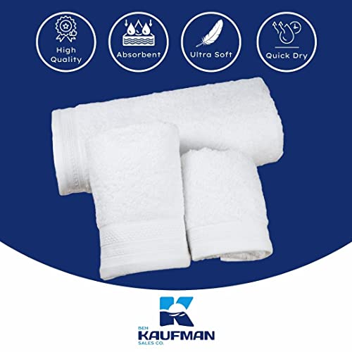 Kaufman - Personalized Hotel Quality Towels Embroidered (2 Bath Towel, 2 Hand Towel, & 2 Fingertip) White Towel 6 pc Set with Monogrammed Letter 100% Cotton for Bathroom,and Spa (His/Hers)