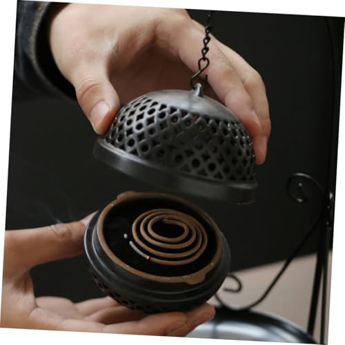 TIDTALEO Backflow Incense Burner Holder Antique Hollow Carving Aromatherapy Ornament for Home Bedroom Yoga Desk Decoration
