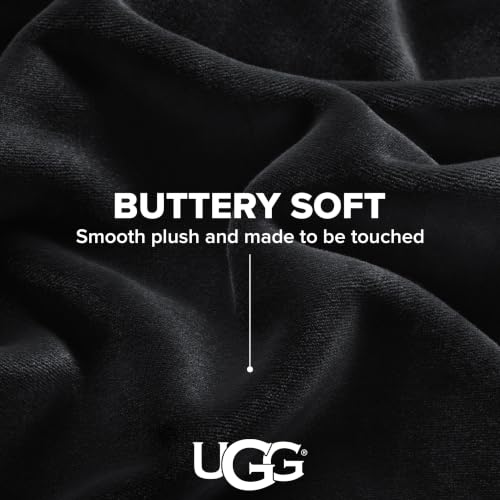 UGG Coco Twin Bed Blanket, Luxury Fleece Blanket, 68" x 92", Black | Fits Twin and Twin Xl Beds, Bedding Essentials, Housewarming Gift, Back To College, Xl Throw Blanket, Hypoallergenic - color: Black, size: Twin