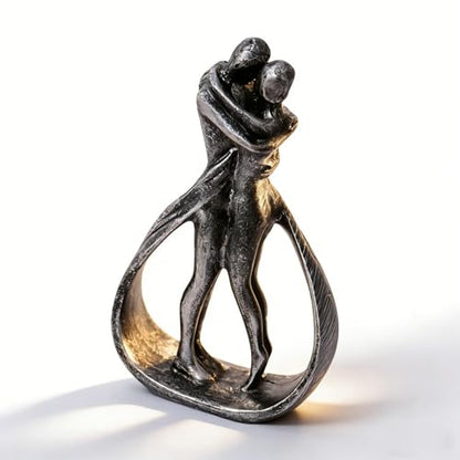 Modern Abstract Couple Statue, Kissing Lovers Sculpture Figurine for Home Decor Living Room Bedroom Bookshelf Office, Gift for Wedding Anniversaries, Love Decor Ornament for Valentines - Style C - style: Style C