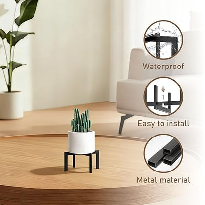 2-Pack Mini Plant Stand, Modern Cross Shape, Black | Small Metal Holder For Desktop, Fits 2-6.5 Inch Pots, Perfect For Succulents & Cactus, Easy Assembly, Pots Not Included - size: 2 Pack - Mini