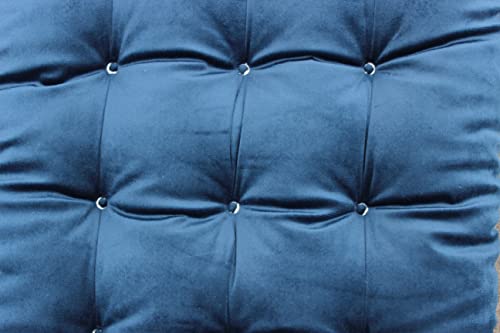 Velvet Bench Cushion for Outdoor Furniture, Anti-Slip Bottom Settee Cushions for Bay Window Loveseat Sofa, Non-Skid Rocking Chair Reclinger Car Seat Pads 17.7 L X 17.7 W, Blue - color: Blue, style: 17.7 L X 17.7 W