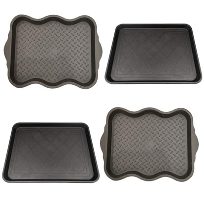 Boot Trays for Entryway, 2PCS 18x14 Inch Shoe Tray Non Slip Shoe Mat Waterproof Boot Mats for Entryway, Square Mat Tray for Indoor Outdoor Style 2