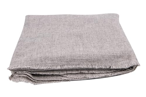 Cashmere Blanket – Hand Woven 100% Pure Wool Throw Blanket, 135 x 270 cm – Plain Cozy, and Soft Blanket for Bed, Sofa, or Couch - Made in Nepal - color: Grey