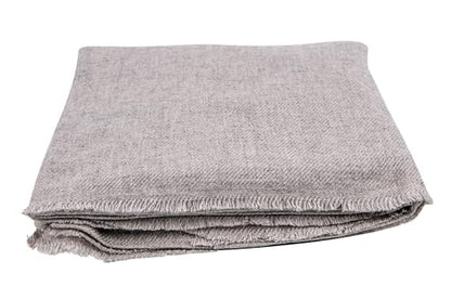 Cashmere Blanket – Hand Woven 100% Pure Wool Throw Blanket, 135 x 270 cm – Plain Cozy, and Soft Blanket for Bed, Sofa, or Couch - Made in Nepal - color: Grey