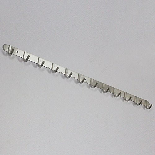 Hook/Coat Rack with 12 Square Hooks-Modern Wall Mounted - Ultra Durable with Solid Steel Construction,Brushed Stainless Steel Finish,Super Easy Installation,Rust and Water Proof. - style: 12 Square Hooks