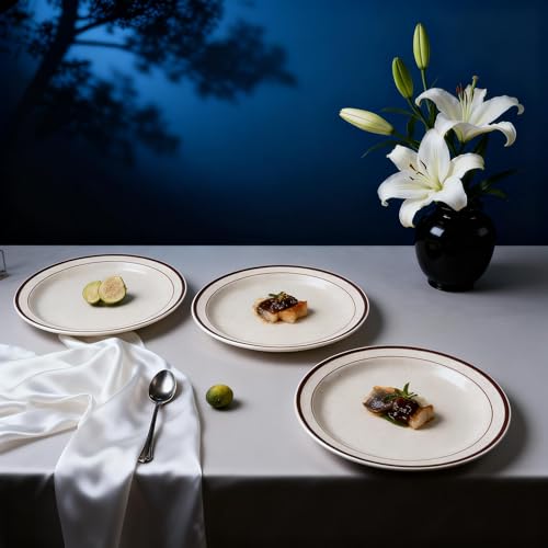 Stoneware Narrow Rim Commercial Grade Dinnerware Brown Speckle, Plate 9 5/8", Case of 24 - color: Brown Speckle, size: Plate 9 5/8"