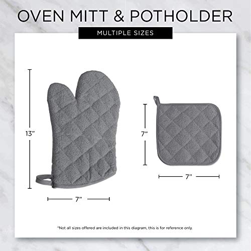 DII Basic Terry Collection 100% Cotton Quilted, Oven Mitt, Aqua, 2 Piece - color: Aqua, size: Oven Mitt