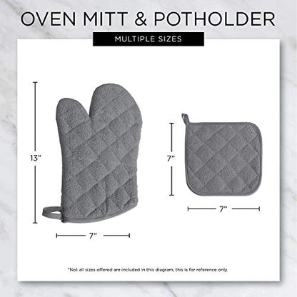 DII Basic Terry Collection 100% Cotton Quilted, Oven Mitt, Aqua, 2 Piece - color: Aqua, size: Oven Mitt