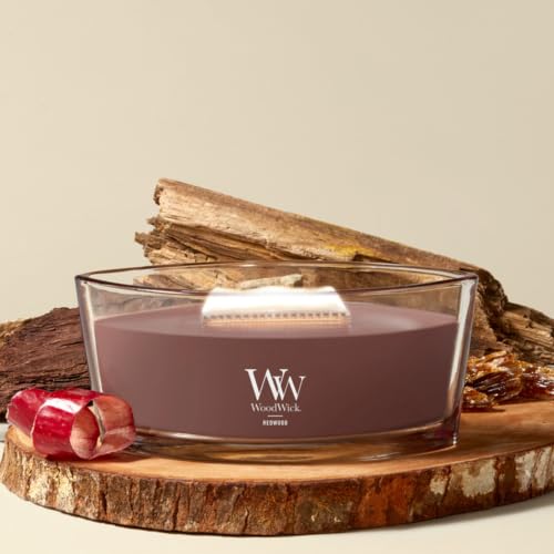 WoodWick Redwood Holiday Candle Gifts for Women and Men, 16 oz Ellipse Candle with Crackling Wick - color: Redwood, size: 16oz