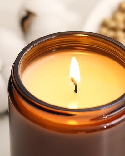 AOOVOO Fall Candles Set - 6 Pack Candles for Home Scented, 42 oz Natural Soy Wax 300 Hour Long Lasting, Fall Fragrance of Pumpkin/Apple Cinnamon/Clove/Vanilla Cupcake/Latte Cupcake/Wheat Vanilla - color: Fall Candles, size: Pack of 6