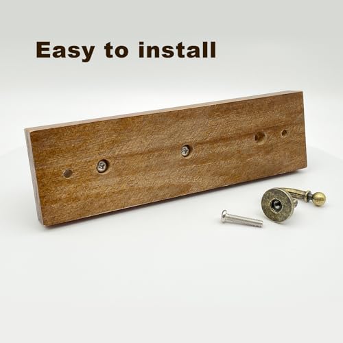 6.7 inch Wooden Key Holder for Wall, Decorative Key Rack with 3 Hooks | 1-Pack, Brown, Retro Metal Hooks, Natural Solid Wood