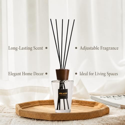 Reed Diffuser for Home, Lavender Eucalyptus, 5.1 fl oz (150 ml) | Reed Diffuser Sticks, Decorative Glass Bottle, for Bathrooms, Bedrooms, Living Rooms and Offices, Gift Box Packaging