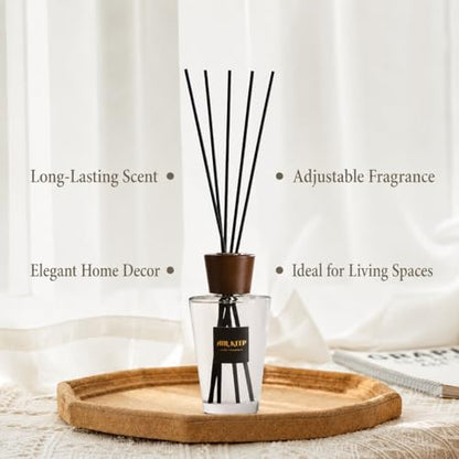 Reed Diffuser for Home, Lavender Eucalyptus, 5.1 fl oz (150 ml) | Reed Diffuser Sticks, Decorative Glass Bottle, for Bathrooms, Bedrooms, Living Rooms and Offices, Gift Box Packaging
