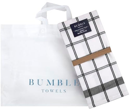 Premium Kitchen Towels (20”x 28”, 12 Pack) | Large Cotton Dish Towels | Flat & Terry Highly Absorbent Kitchen Linen Set with Hanging Loop | Black Check - color: Black Check, size: Kitchen Towels - Mixed Styles (Pack of 2)