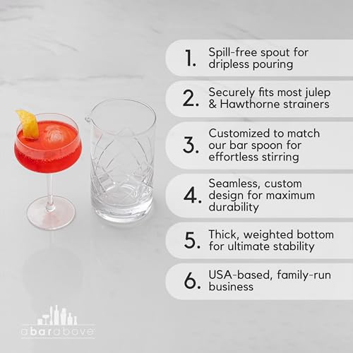 A Bar Above Cocktail Mixing Glass, Diamond Cut Stirring Pitcher, 18 Oz - color: Diamond Cut, size: 1 Count (Pack of 1)