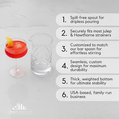 A Bar Above Cocktail Mixing Glass, Diamond Cut Stirring Pitcher, 18 Oz - color: Diamond Cut, size: 1 Count (Pack of 1)