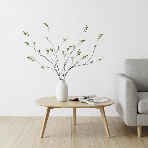 4 Pcs Artificial Greenery Stems Faux Branches for Vase, 37.4 Inch Artificial Eucalyptus Stems for Vase Filler Faux Plants Indoor for Centerpieces Home Decor