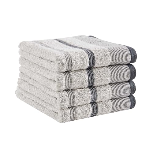 Great Bay Home Decorative Hand Towel Set - Cotton 4 Pack 26x16 Hand Towel Set - Durable Towels for Bathroom Decor (Light Grey/Mid Grey/Dark Grey) - color: Light Grey / Mid Grey / Dark Grey, size: Hand Towel (Pack of 4)