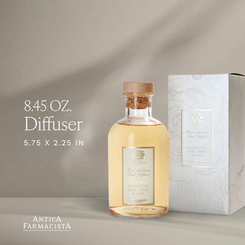 Antica Farmacista Home Ambiance Diffuser - Long-Lasting Reed Scent Diffuser - Luxury Room Freshener Gift - Damascena Rose, Orris & Oud, 8.45 fl oz