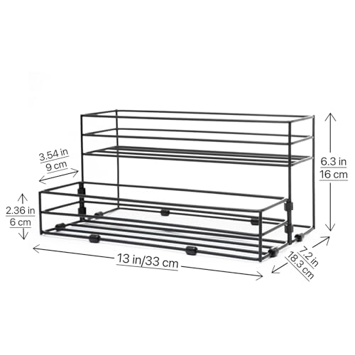 8 Bottles Coffee Syrup Organizer, 2 Tier Syrup Stand, Syrup Rack | Coffee Syrup Holder for Coffee Bar Station, Syrup Rack Organizer,Wine Rack for Countertop, Bottle Rack for Cocktail, Dressing - size: 2-Tier