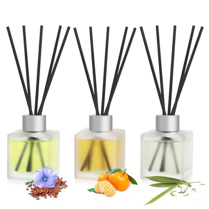 3-Pack Reed Diffuser Set, Linen/Citrus/Bamboo White Tea Scented Oil, Forest Aroma Essential Oils with Diffuser Sticks, Long Lasting Bathroom Air Freshener, Home Fragrance for Room Decor - size: 3 Packs/10 fl oz