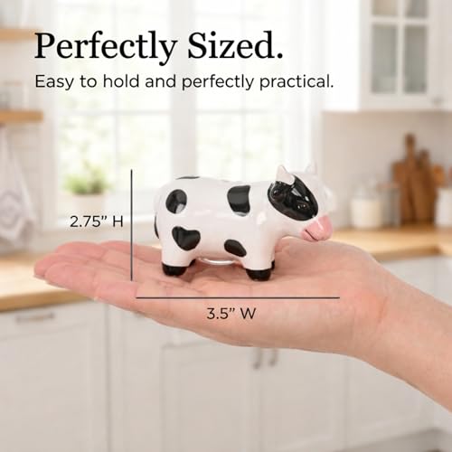 The Bridge Collection Country Cow Salt and Pepper Shakers | Hand-Painted Rustic Dairy Cows Farmhouse S&P Set for Functional Country Kitchen Decor