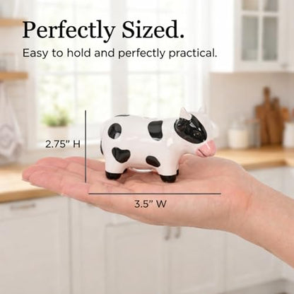 The Bridge Collection Country Cow Salt and Pepper Shakers | Hand-Painted Rustic Dairy Cows Farmhouse S&P Set for Functional Country Kitchen Decor