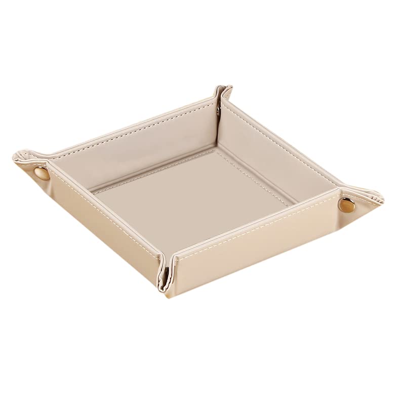 YAPISHI Key Dish Bowl for Men, Entryway Catchall Holder Bedside Table Valet Tray for Pocket Stuff, PU Leather Nightstand Organizer for Dice/Coins/Wallet/Watch/Rings/Sunglasses, Dresser/Coffee Table | Valet Tray for Men,Nightstand, Dresser,Desk,Entryway an