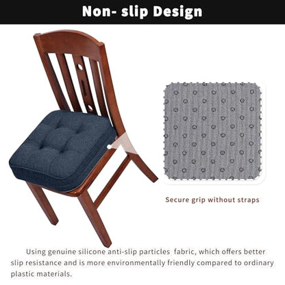 GOFORIT Memory Foam Cushion，Square Seat Cushions for Dining Chairs,Non-Slip Chair Pads with Removable Cover, 16'' x 16'', Dark Blue - color: Dark Blue