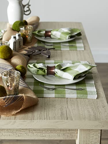 DII Buffalo Check Collection, Classic Farmhouse Cloth Napkin Set, 20x20, Antique Green, 6 Piece - color: Antique Green, size: 20" x 20" (Set of 6)