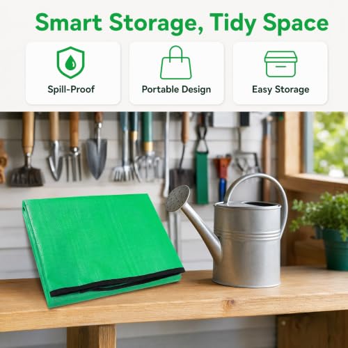 Extra Large Repotting Mat for Indoor Plant Transplanting and Mess Control Thickened Waterproof Potting Tray Foldable Potting Mat Portable Gardening Mat Garden Gifts(26"x 26") Green - size: 26 x 26 Inch, Green