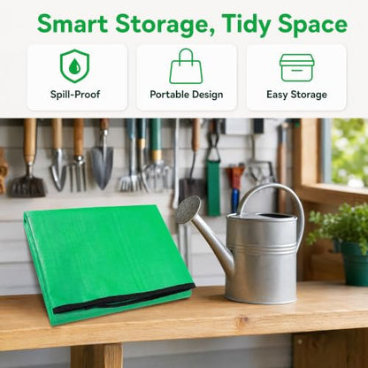 Extra Large Repotting Mat for Indoor Plant Transplanting and Mess Control Thickened Waterproof Potting Tray Foldable Potting Mat Portable Gardening Mat Garden Gifts(26"x 26") Green - size: 26 x 26 Inch, Green
