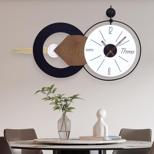 35x20 Inch Modren Wall Clock, Quiet Oversized Home Accent for Living Room | Quartz Sweep, Battery Operated, Bold Easy-View Numerals, Ideal for Bedroom, Kitchen, Office, Entryway, or Home Gifts - color: E - 35x20 in