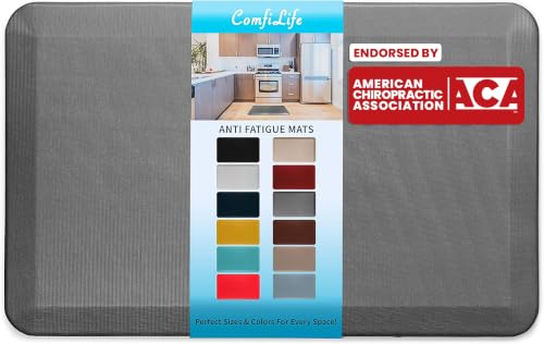 ComfiLife Anti Fatigue Floor Mat – 3/4 Inch Thick Kitchen Mats for Floor, Standing Desk Mat, Kitchen Rug – Comfort at Home, Office – Durable – Stain Resistant – Non-Slip Bottom (20" x 39", Charcoal) - color: Charcoal, size: 20" x 39"