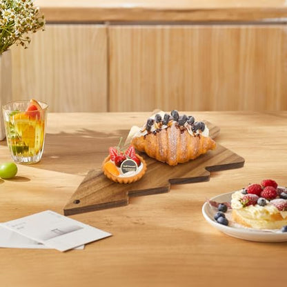 Zerodeko 1pc Christmas Tree Shaped Cutting Board, Wooden Charcuterie Platter Cheese Tray, Fruit And Vegetable Serving Board, 14. 93x9. 43x0. 59inch