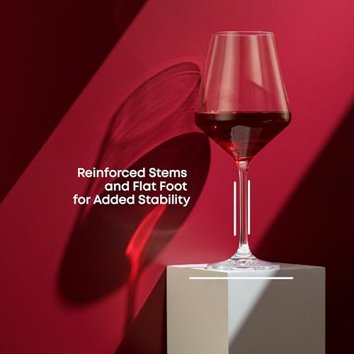 JoyJolt Layla Italian Red Wine Glasses, Set of 4, 17 oz Clear – Made in Europe - style: Red Wine Glasses