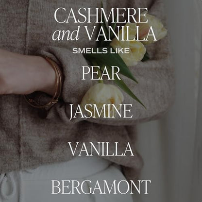 Sweet Water Decor Cashmere and Vanilla Patterned Candle – Soy Candles with Coconut, Bourbon Vanilla, Cashmere, Sandalwood, Musk – 40 Hour Burn – 9oz Clear Glass Jar – Luxury Spring Candle - style: Cashmere and Vanilla