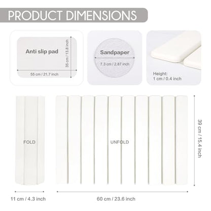 BoxedHome Foldable Stone Bath Mat,Super Absorbent Diatomaceous Earth Mat,24”x 16” Non-Slip Quick Drying,Luxury Dry Pad for Bathroom, Nature - color: Nature