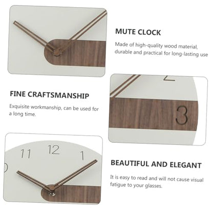 Ipetboom Silent Wood Wall Clock Decorative Hanging Clock Without Battery Modern Home Decor for Living Bedroom Office Unique Minimalist Design
